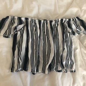 off the shoulder striped top